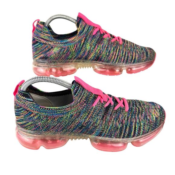 Air Underground Slip On Sneakers Womens Size 9.5 Pink Multi-color Knit Lace-Up - Picture 4 of 12